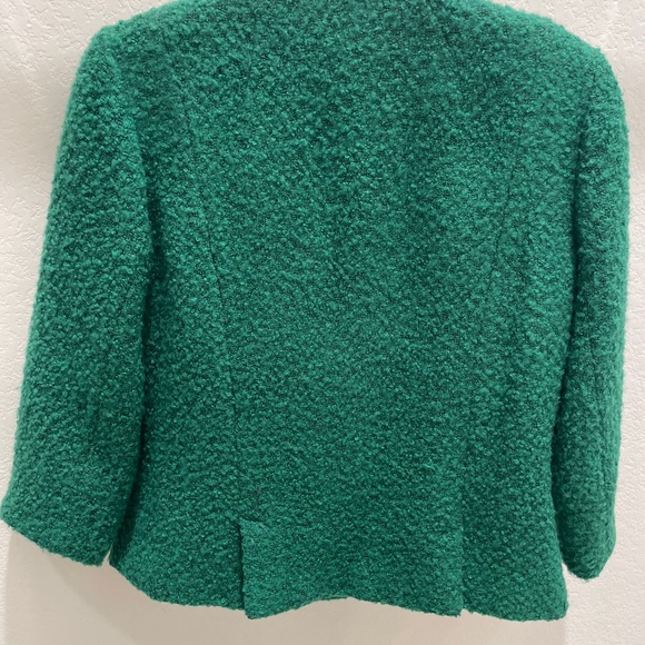 Green Boucle 3/4 Sleeve Jacket - Picture 2 of 2